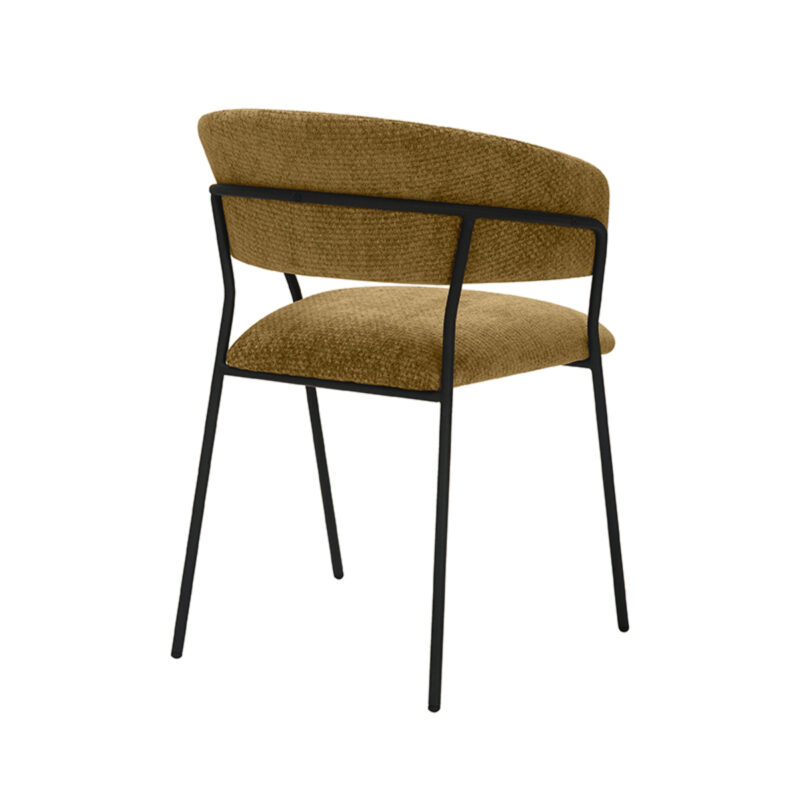 LABEL51 Eetkamerstoel Luuk - Mustard - - Zwart Metalen Frame
