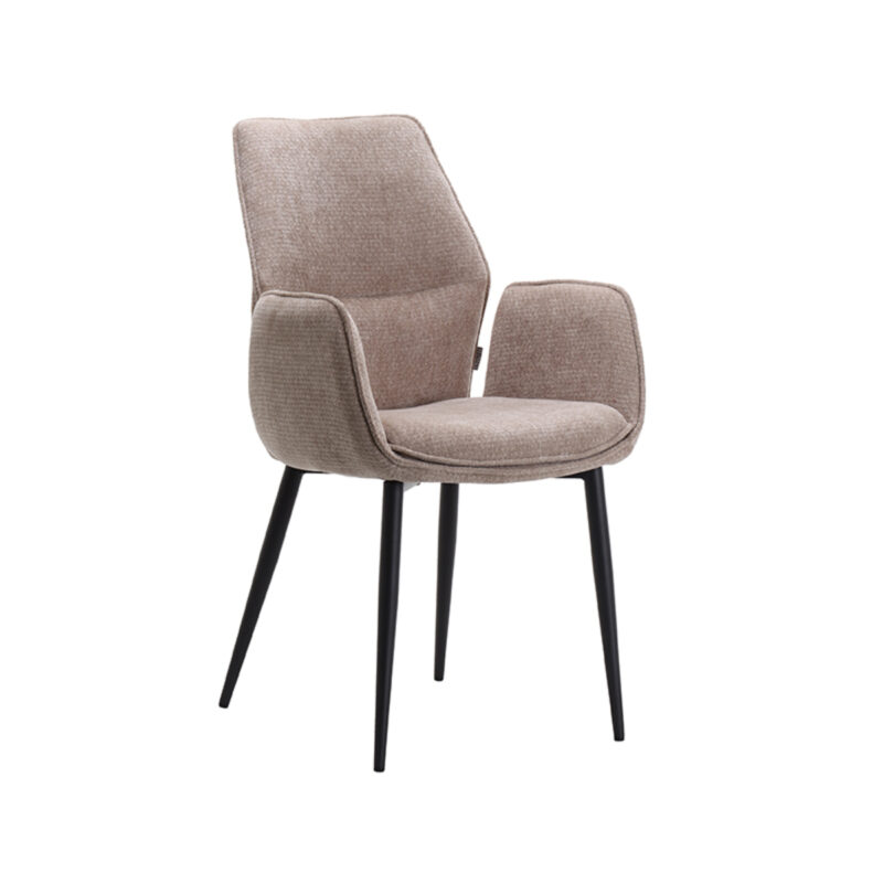 LABEL51 Eetkamerstoel Morris - Clay - - Zwart Metalen Frame Morris