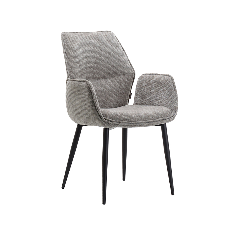 LABEL51 Eetkamerstoel Morris - Stone - - Zwart Metalen Frame Morris