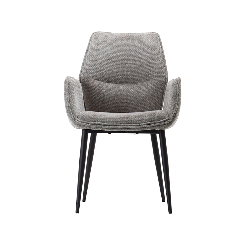 LABEL51 Eetkamerstoel Morris - Stone - - Zwart Metalen Frame