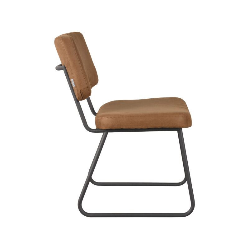 LABEL51 Eetkamerstoel Noah - Cognac - - Zwart Metalen Frame