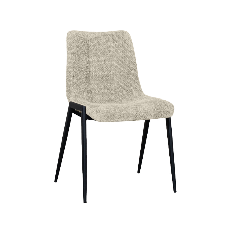 LABEL51 Eetkamerstoel Noor - Naturel - - Zwart Metalen Frame Noor