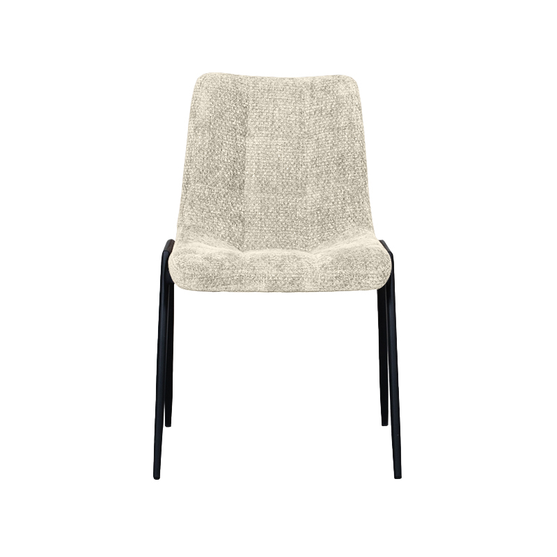 LABEL51 Eetkamerstoel Noor - Naturel - - Zwart Metalen Frame