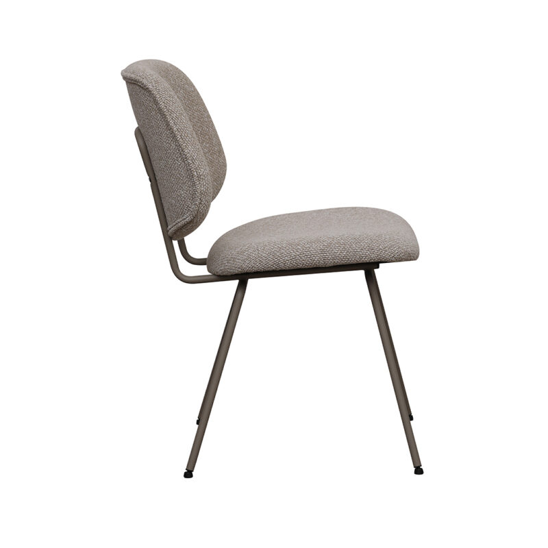 LABEL51 Eetkamerstoel Ravenna - Naturel - - Taupe Metalen Frame Ravenna