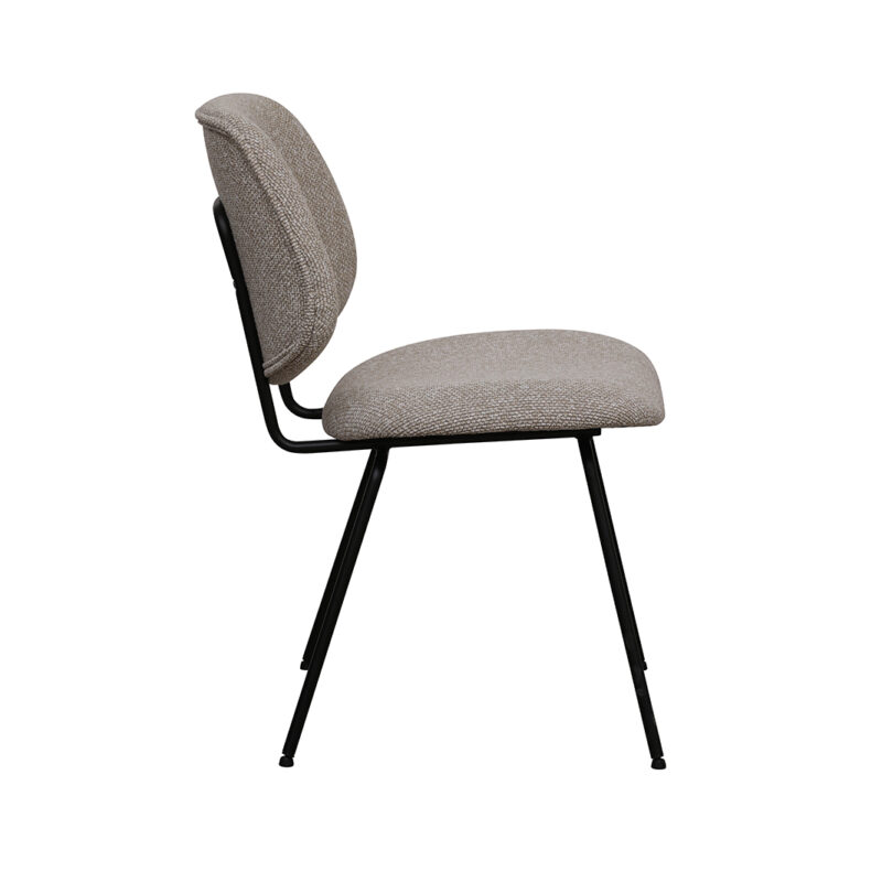 LABEL51 Eetkamerstoel Ravenna - Naturel - - Zwart Metalen Frame Ravenna