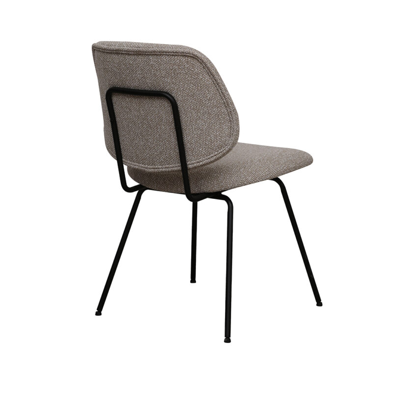 LABEL51 Eetkamerstoel Ravenna - Naturel - - Zwart Metalen Frame