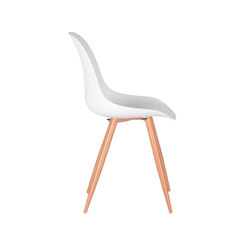 LABEL51 Eetkamerstoel Rimini - Wit - - Naturel Houtlook Frame