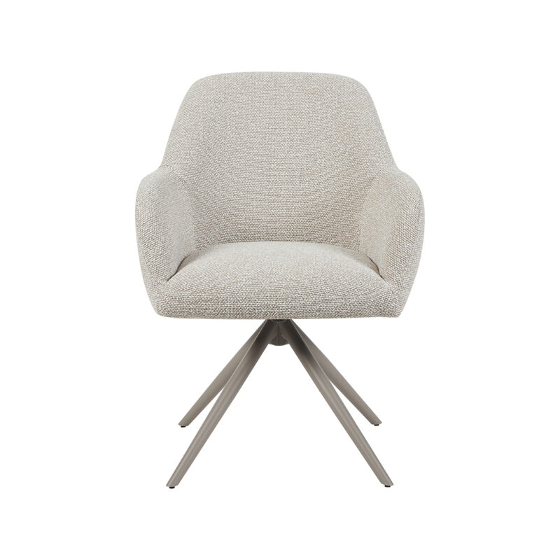 LABEL51 Eetkamerstoel Sayuri - Naturel - - Taupe Metalen Frame Sayuri