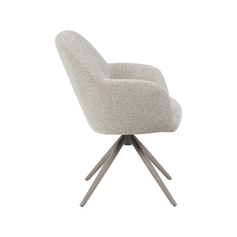 LABEL51 Eetkamerstoel Sayuri - Naturel - - Taupe Metalen Frame