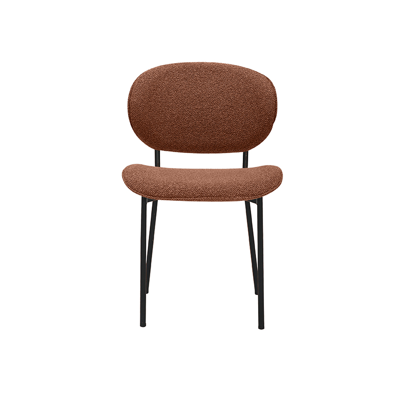 LABEL51 Eetkamerstoel Senn - Coral - - Zwart Metalen Frame Senn