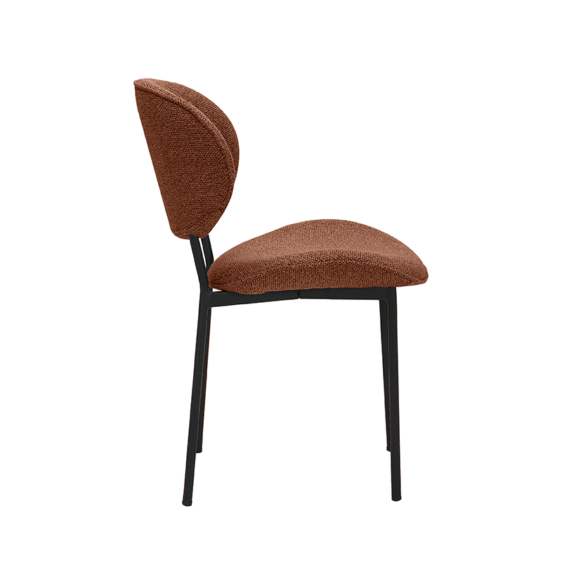 LABEL51 Eetkamerstoel Senn - Coral - - Zwart Metalen Frame