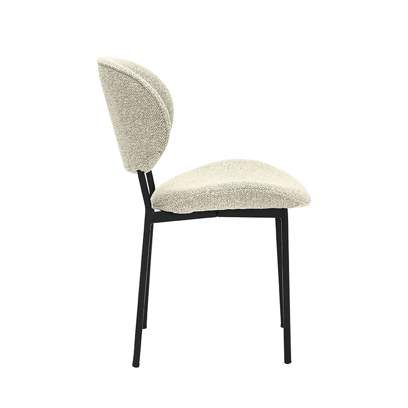 LABEL51 Eetkamerstoel Senn - Naturel - - Zwart Metalen Frame Senn