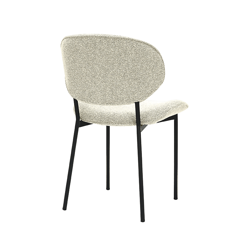 LABEL51 Eetkamerstoel Senn - Naturel - - Zwart Metalen Frame