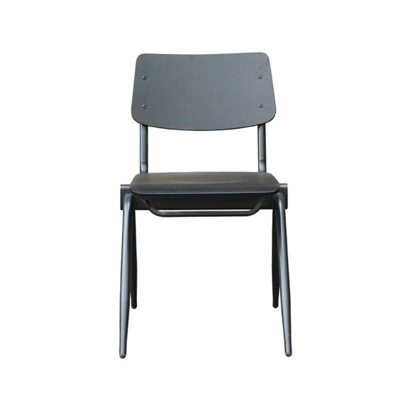 LABEL51 Eetkamerstoel Solid - Zwart - - Zwart Metalen Frame