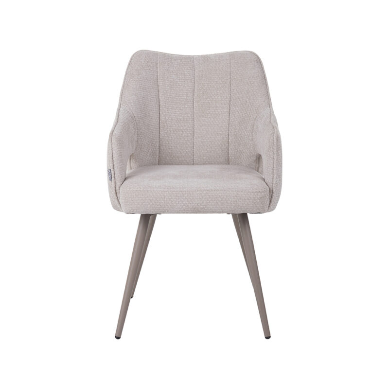 LABEL51 Eetkamerstoel Stan - Naturel - - Taupe Metalen Frame Stan