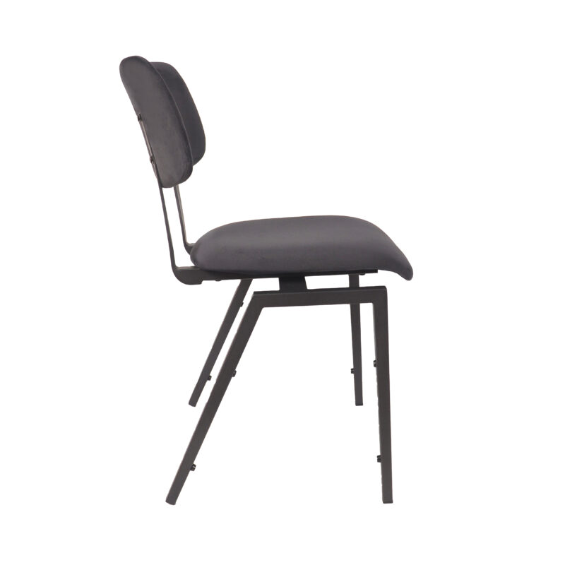 LABEL51 Eetkamerstoel Stapelbaar - Taupe - - Zwart Metalen Frame Stapelbaar