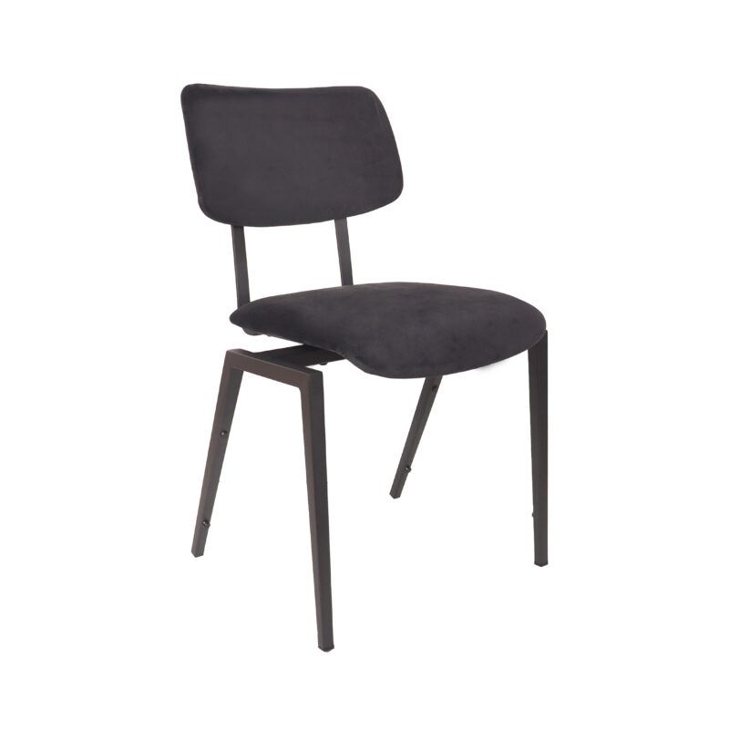 LABEL51 Eetkamerstoel Stapelbaar - Taupe - - Zwart Metalen Frame