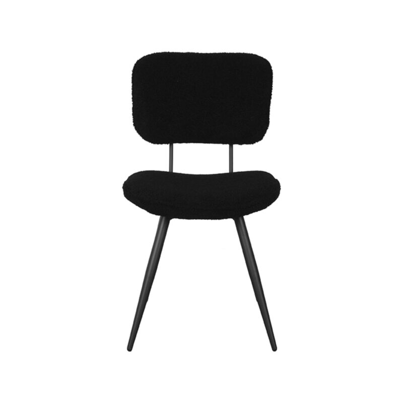 LABEL51 Eetkamerstoel Ted - Zwart - - Zwart Metalen Frame Ted
