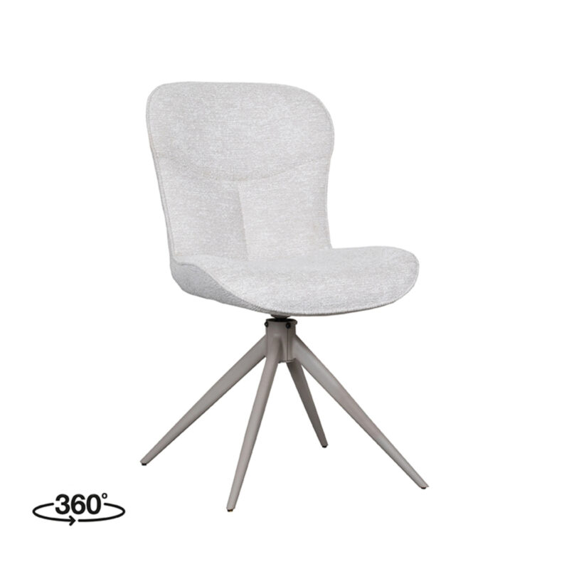 LABEL51 Eetkamerstoel Thorben - Naturel - - Taupe Metalen Frame Thorben