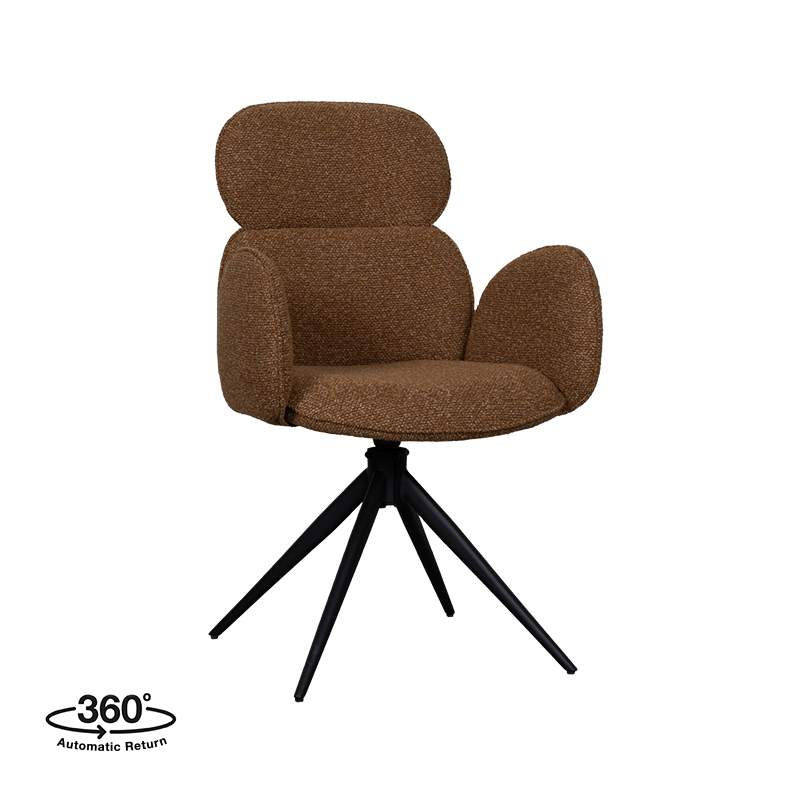 LABEL51 Eetkamerstoel Vidar - Coral - - Zwart Metalen Frame Vidar