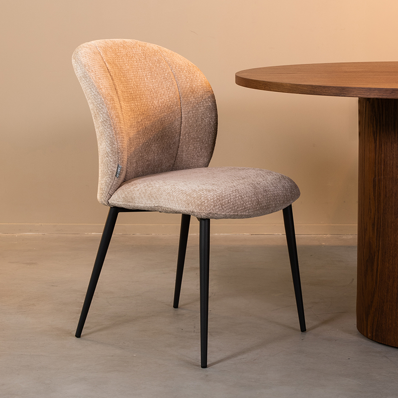 LABEL51 Eetkamerstoel Vino - Clay - - Zwart Metalen Frame