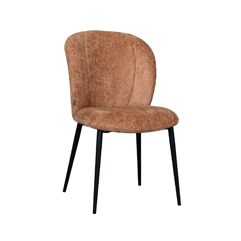 LABEL51 Eetkamerstoel Vino - Cognac - - Zwart Metalen Frame Vino