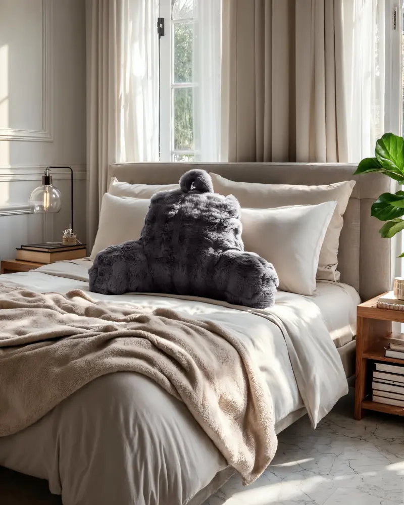 Bedrest Pompom Antraciet 34 x 50 Primaviera Deluxe