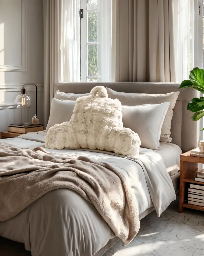 Bedrest Pompom Beige 34 x 50 Primaviera Deluxe