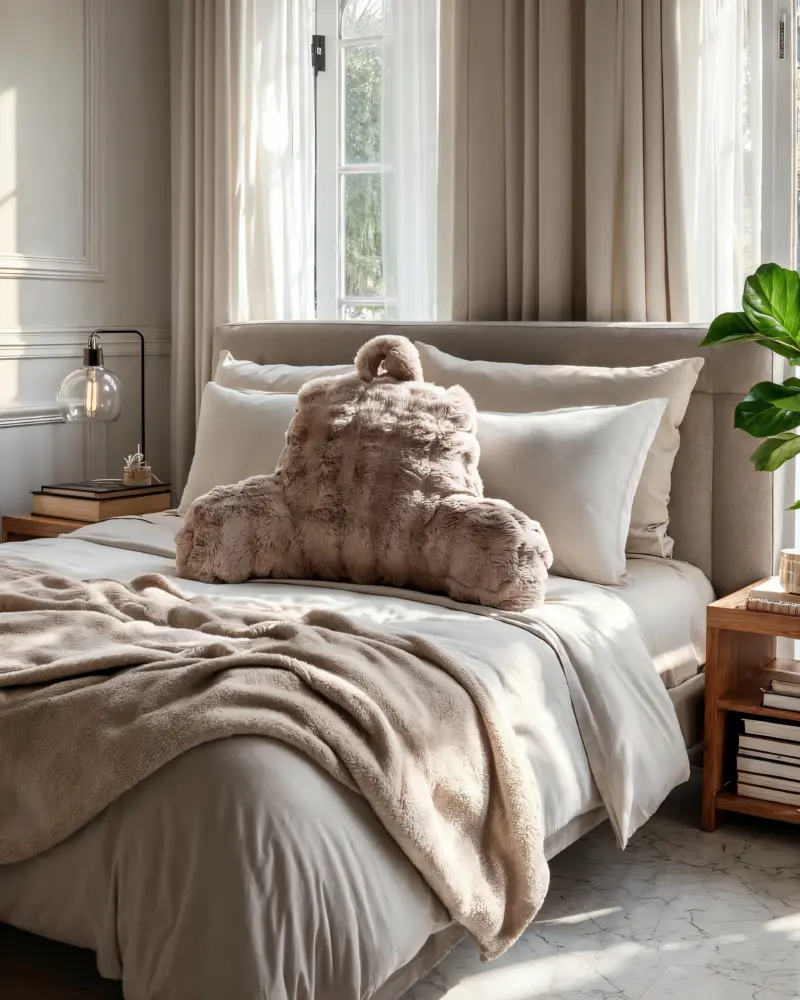 Bedrest Pompom Taupe 34 x 50 Primaviera Deluxe