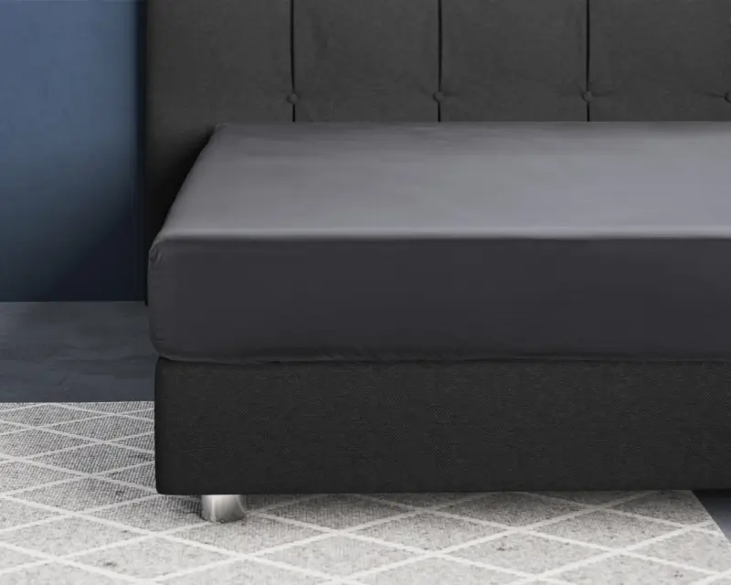 Satijnen Hoeslaken Antraciet 140 x 200