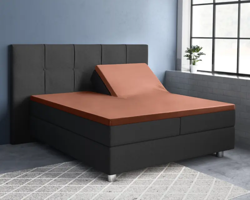 Splittopper Satijn Hoeslaken Bruin 180 x 220