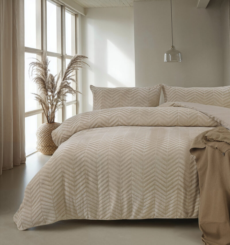Sleeptime Chevron Teddy Taupe 240 x 200/220