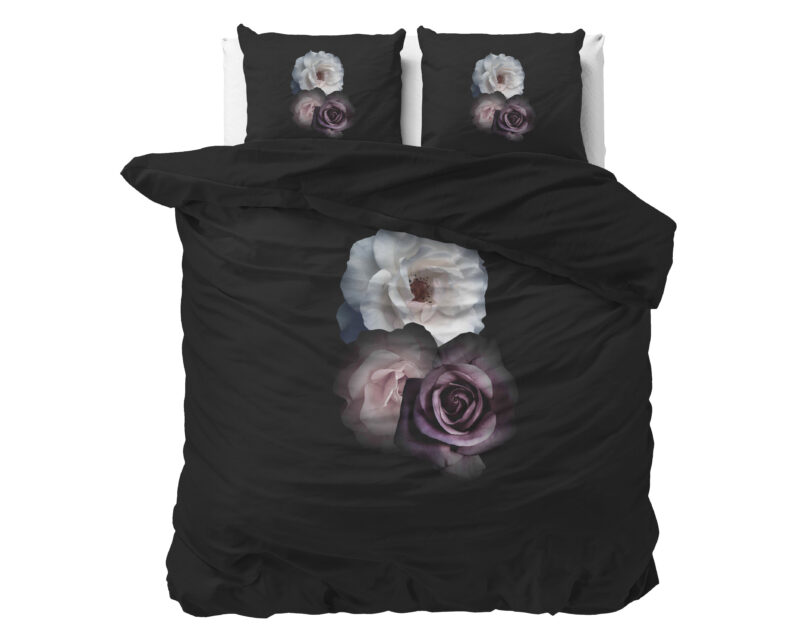 Sleeptime Deep Flowers Zwart 200 x 200/220