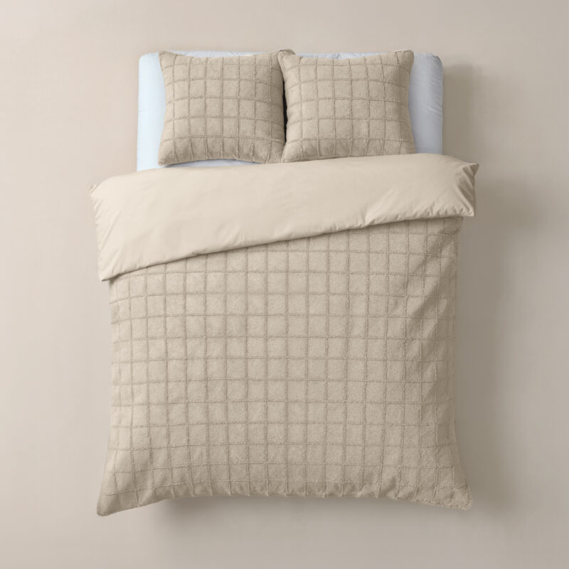 Sleeptime Faux Fur Check Beige 200x200/220