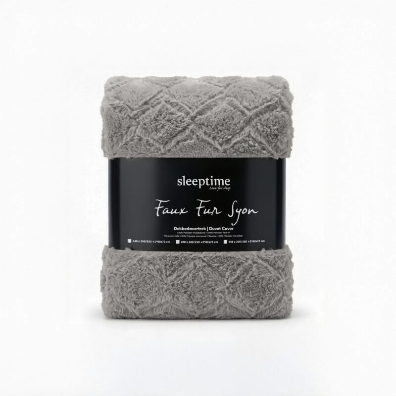 Faux Fur Syon Grijs 200 x 200/220 Sleeptime
