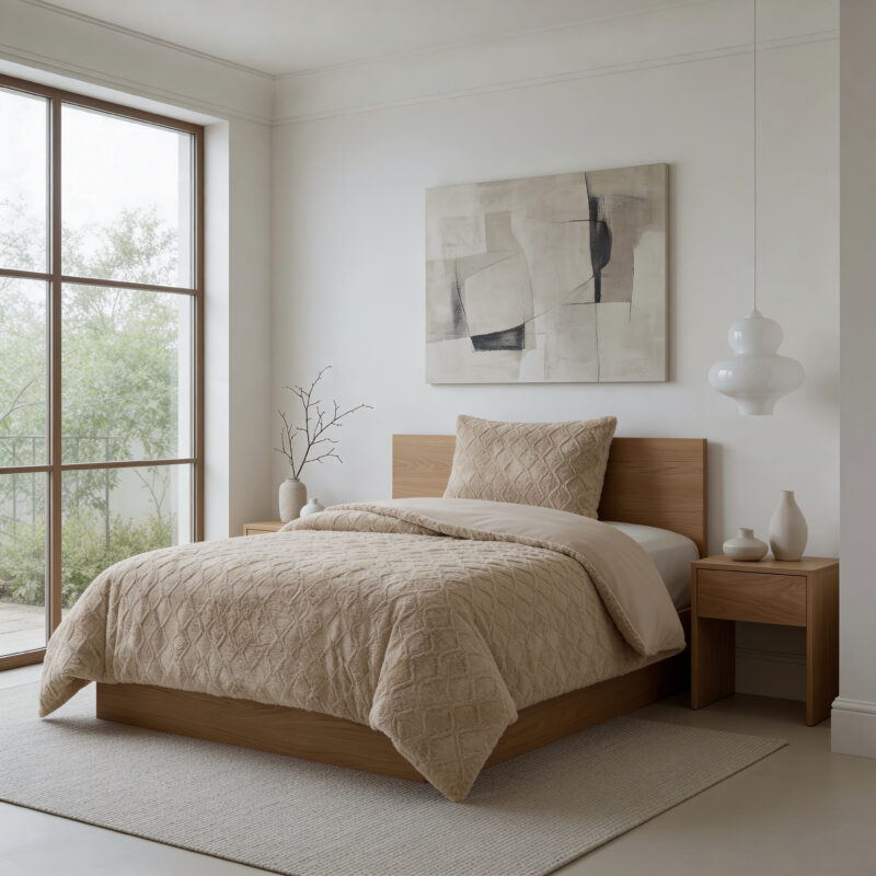 Sleeptime Faux Fur Syon Taupe 140 x 220