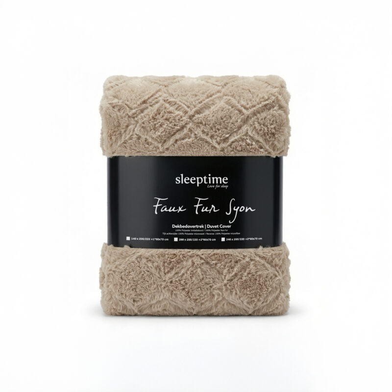 Faux Fur Syon Taupe 200 x 200/220 Sleeptime