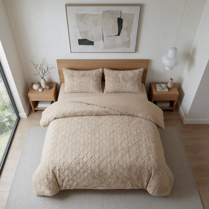 Faux Fur Syon Taupe 200 x 200/220