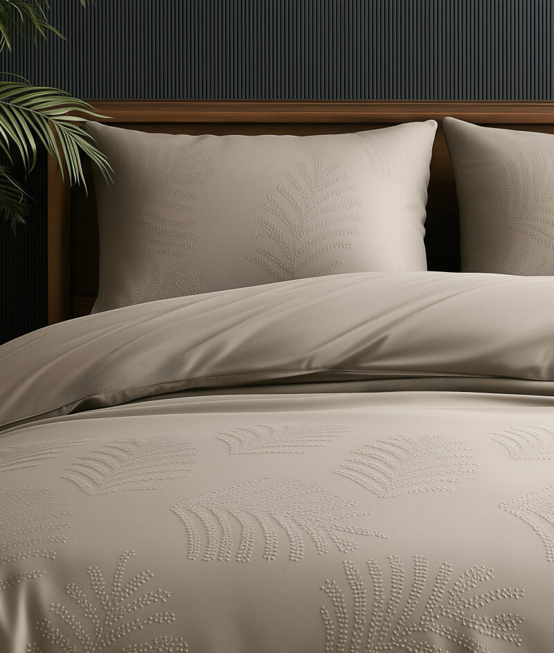 Sleeptime Leaves 3D Taupe/Grijs 240 x 220