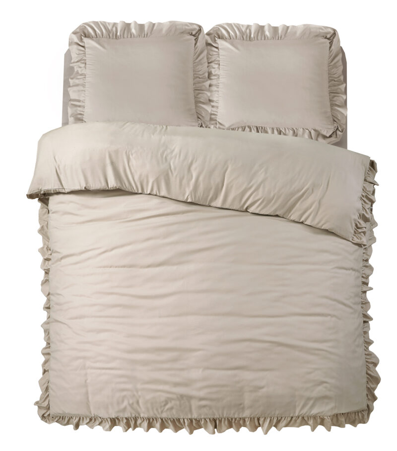 Sleeptime Ruffles Taupe 200 x 200/220