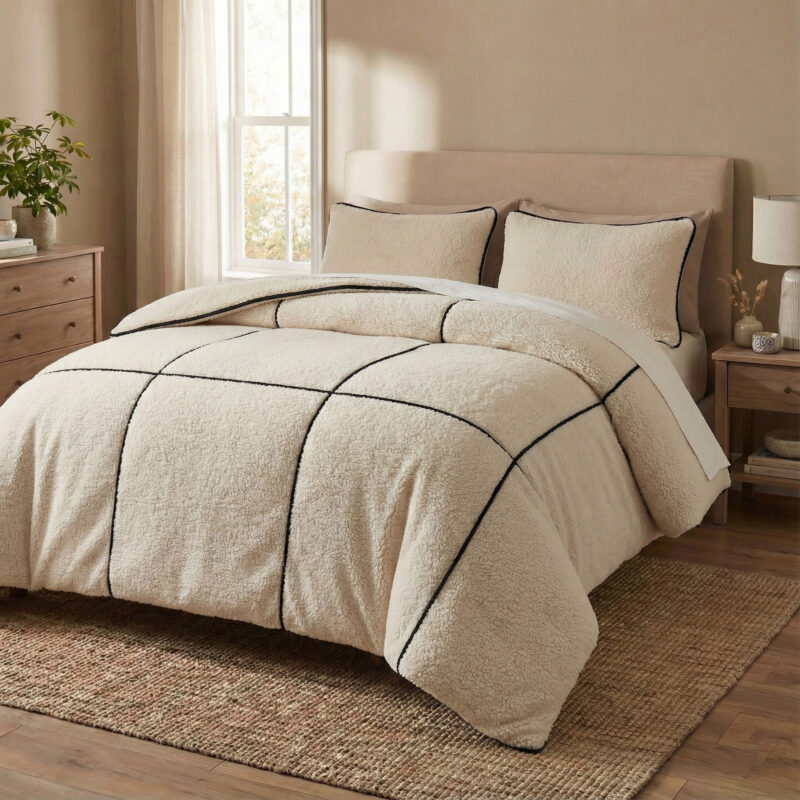 Sleeptime Teddy Trim Beige 200 x 220