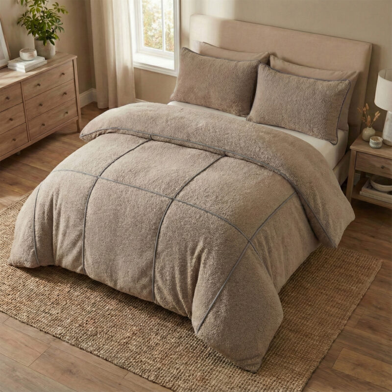 Sleeptime Teddy Trim Donker Taupe 200 x 220