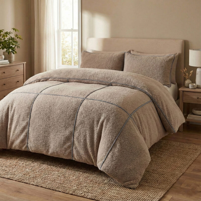 Sleeptime Teddy Trim Donker Taupe 200 x 200/220