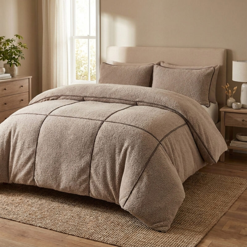 Sleeptime Teddy Trim Taupe 140 x 200/220