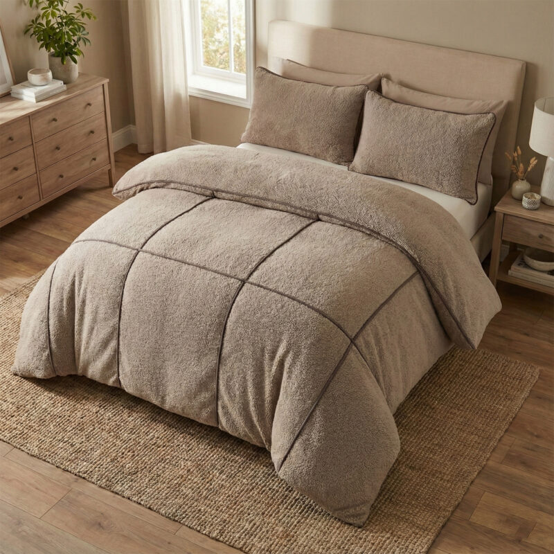 Sleeptime Teddy Trim Taupe 240 x 220