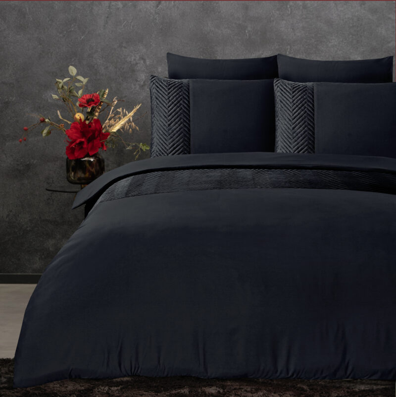 Sleeptime Velvet Crossline Zwart 200 x 200/220