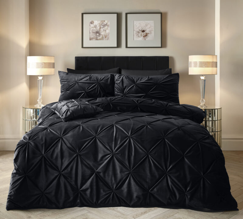 Velvet Pintuck Zwart 200 x 200/220 Sleeptime