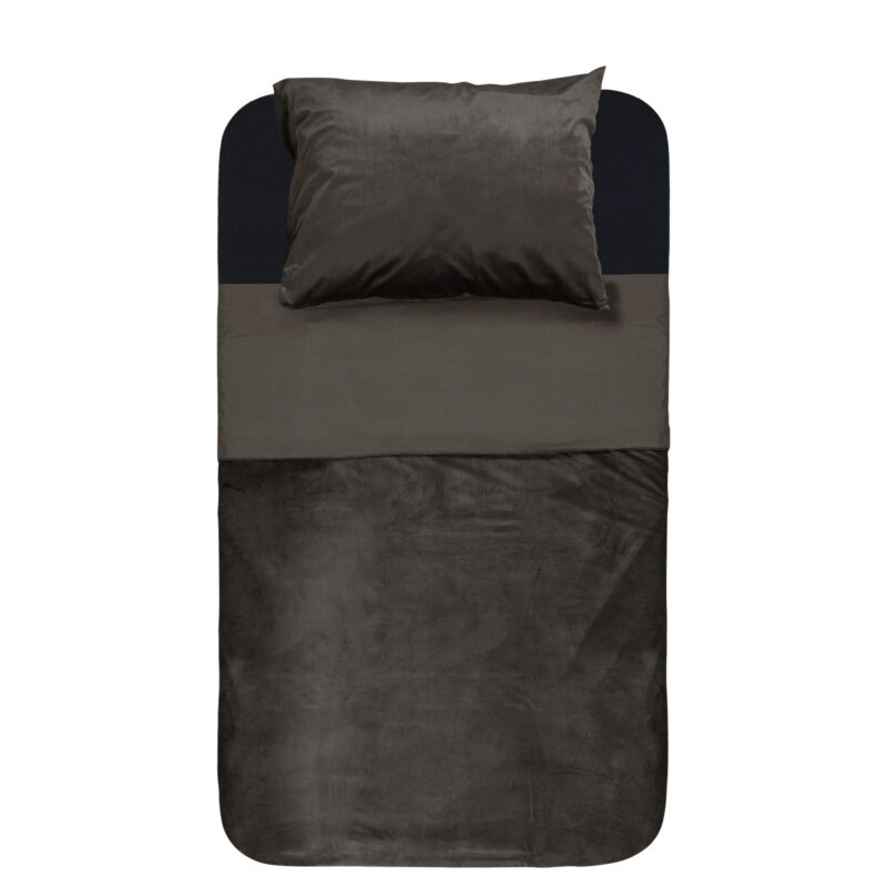 Sleeptime Velvet Piping Deep Taupe 140 x 220