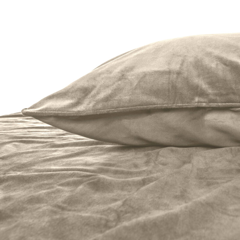 Velvet Piping Taupe / Grijs 140 x 220 Sleeptime