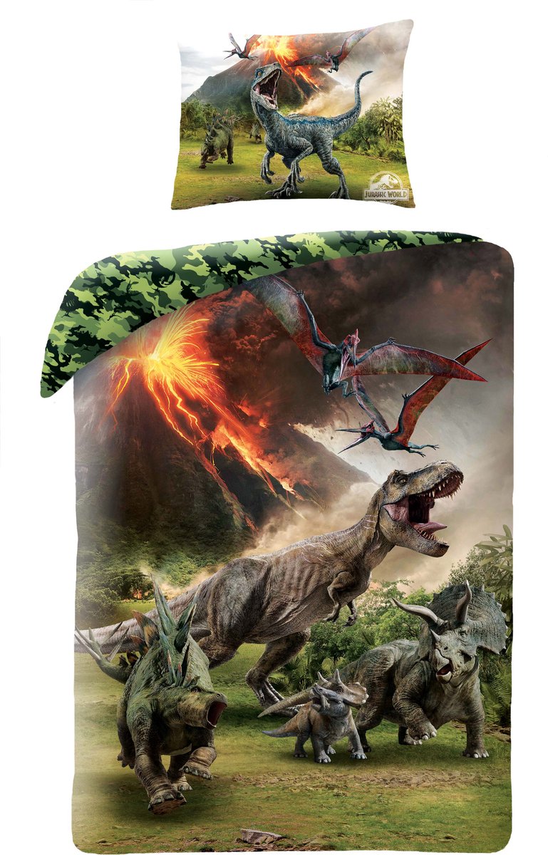 Jurassic World Dekbedovertrek Vulcano 140 x 200 cm - Katoen - 70 x 90 cm